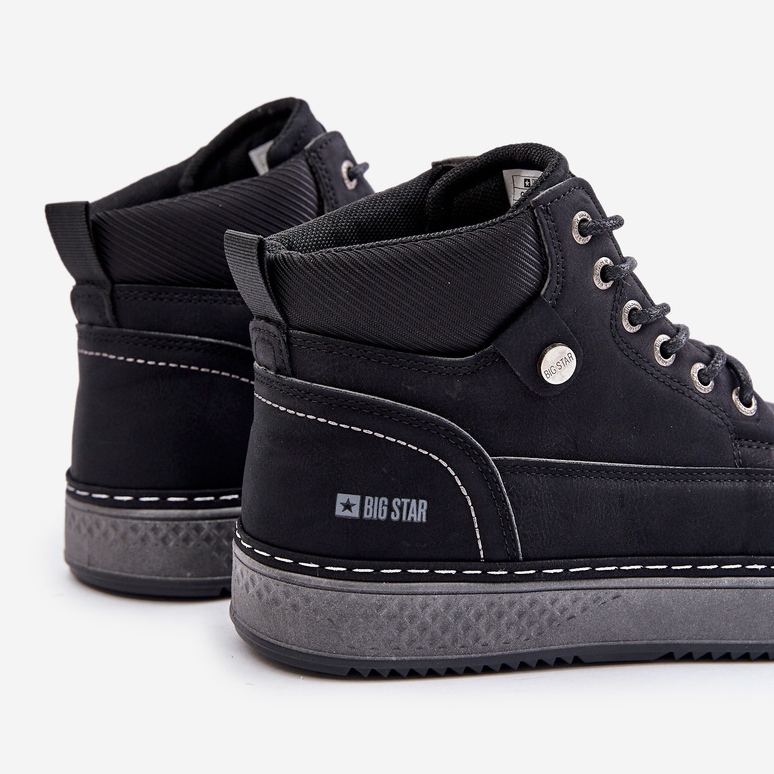 Big Star Herren Schnürstiefel OO174559 Hi-Poly System Schwarz 2