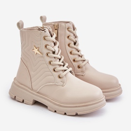 Isolierte Kinderstiefeletten mit Reißverschluss aus Öko-Leder, Beige Liotira 1