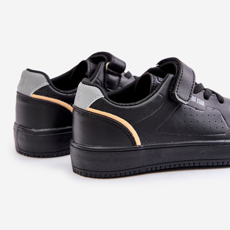 Kinder-Sneaker aus Öko-Leder mit Klettverschluss Big Star OO374004 Schwarz 2