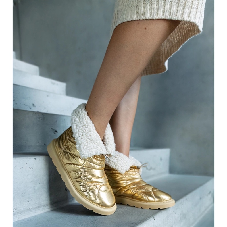 Caellita goldene isolierte Schneestiefel mit Manschette 1