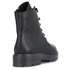 Bequeme, isolierte schwarze Damenstiefel aus Leder von Rieker Z2841-00 1