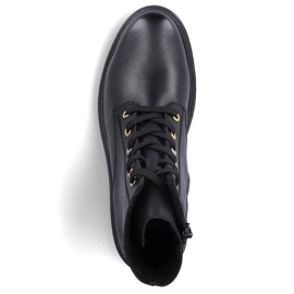 Bequeme, isolierte schwarze Damenstiefel aus Leder von Rieker Z2841-00 2