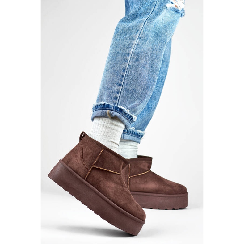 Damen-Schneestiefel Mukluk mit dicker Sohle, braun 2818BR 1