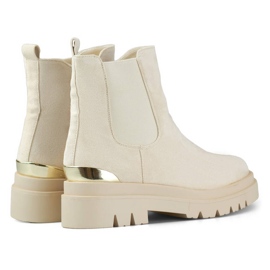 Damen-Chelsea-Stiefel aus Wildleder, beige XJ-351BE 1