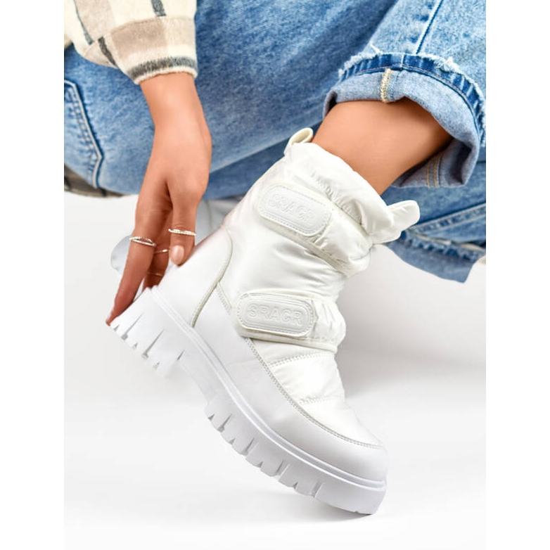 Damen-Schneestiefel mit Klettverschluss, weiß JH-1W 1