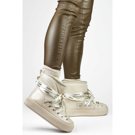 Damen-Schneestiefel, Schnürstiefel, Beige 5754-4BE 2