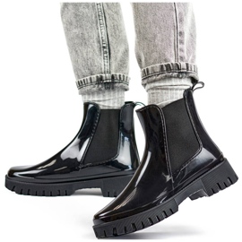 Damen-Chelsea-Stiefel mit dicker Sohle, schwarz YX227-1B 1