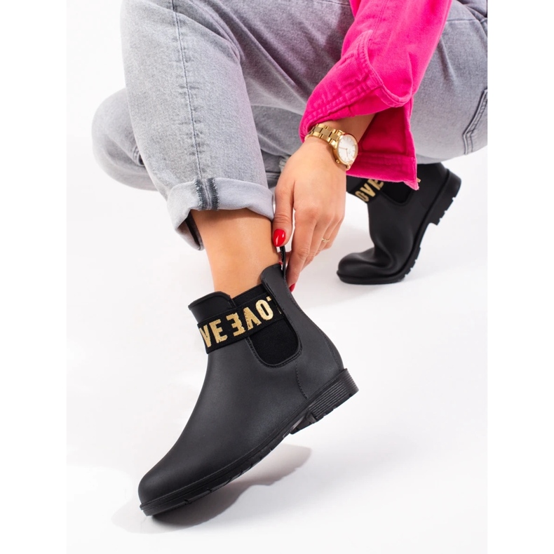 Schwarze Shelovet-Gummistiefel für Damen 2