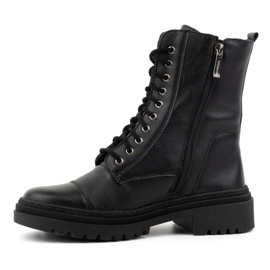 WASAK Damen-Stiefeletten aus Leder mit Spitze, Winter, 0640, Schwarz 1
