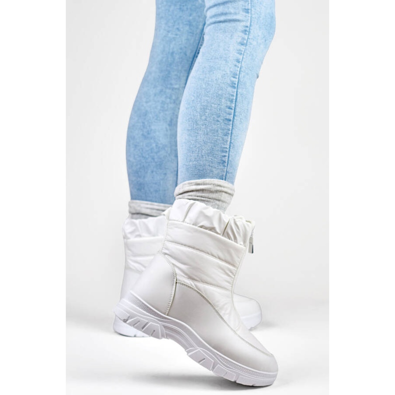 Damen-Schneestiefel mit Reißverschluss, weiß 3555-2-W 2