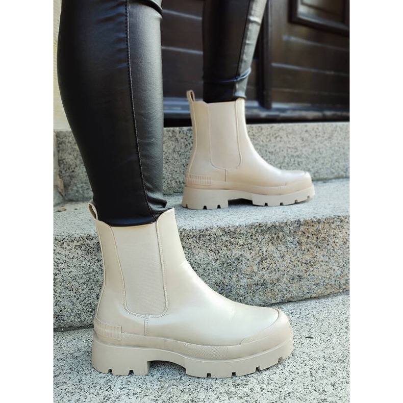 Nicht isolierte Damenstiefeletten, beige DES909BE 2