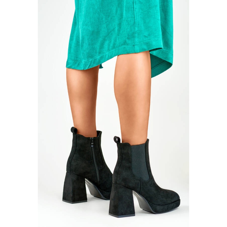 Damen-Stiefeletten aus Wildleder, schwarz, 7987B beige 1