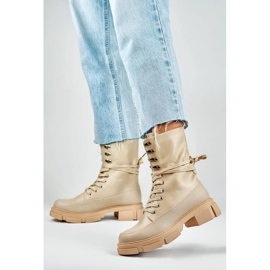 Nicht isolierte Damenstiefeletten, beige JH21-31BE 1