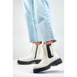 Damenstiefeletten mit dicker Sohle, hellbeige Laura La.Fi 250004BE-PU 1