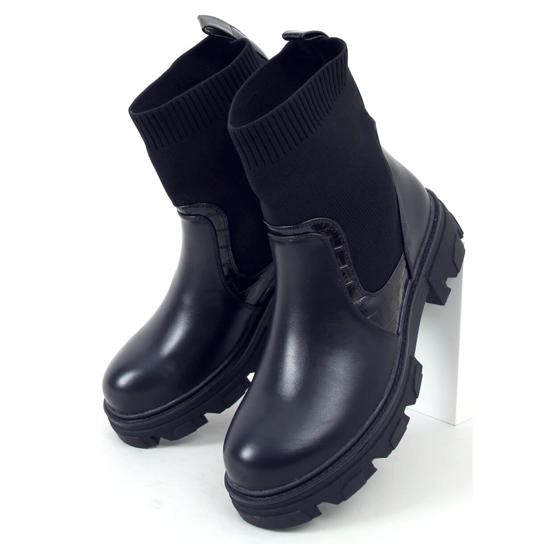 Stiefel mit Sockenobermaterial Sonoria Black schwarz 1