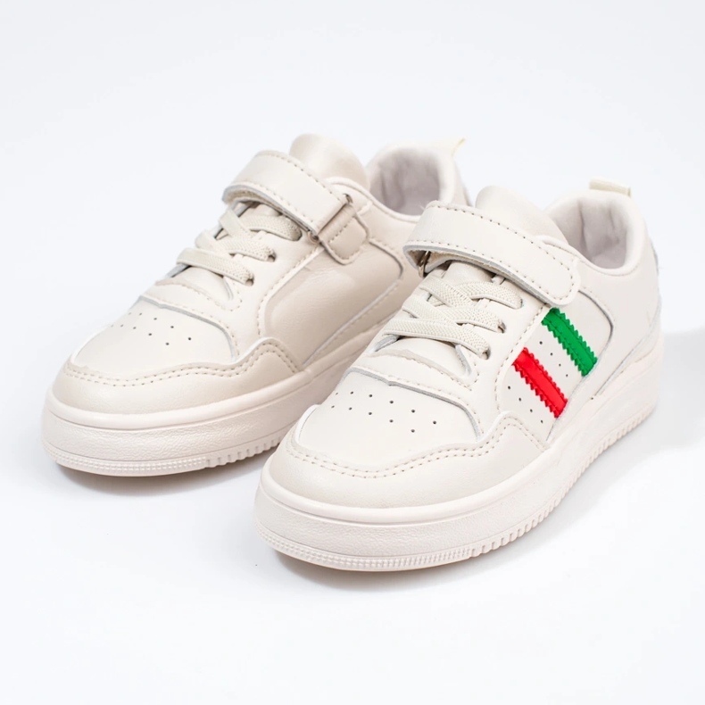 Weiße Kinder-Sneaker mit Riemen 2