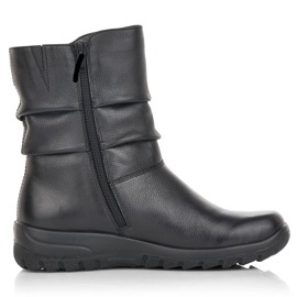 Wasserdichte Damenstiefeletten aus Leder, isoliert mit Wolle Rieker Tex Z7193-00 schwarz 1