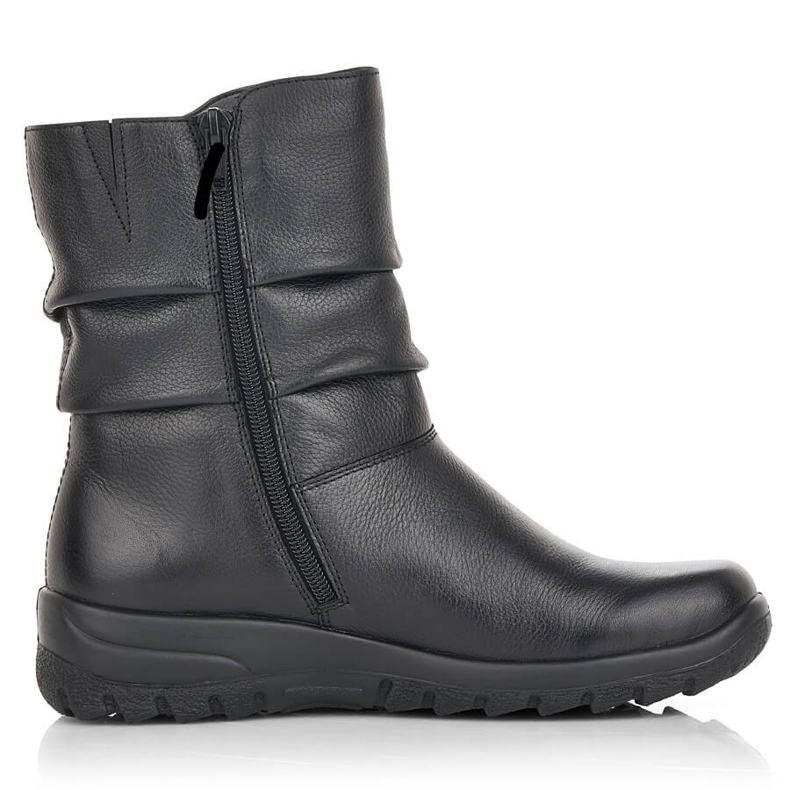 Wasserdichte Damenstiefeletten aus Leder, isoliert mit Wolle Rieker Tex Z7193-00 schwarz 1