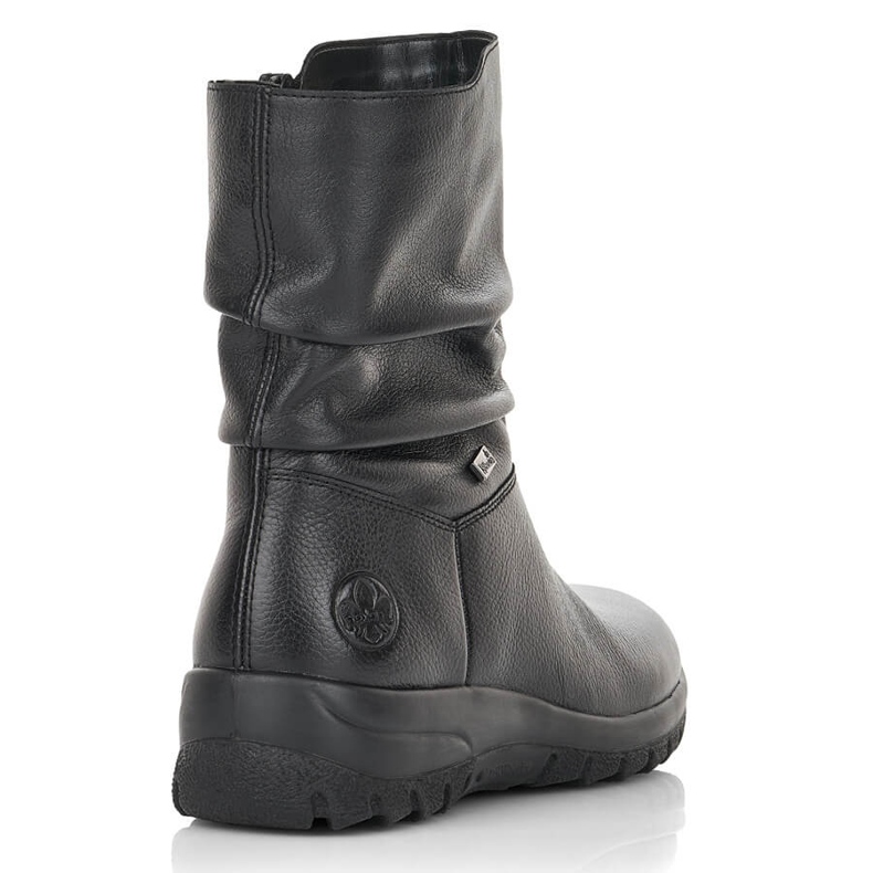 Wasserdichte Damenstiefeletten aus Leder, isoliert mit Wolle Rieker Tex Z7193-00 schwarz 2