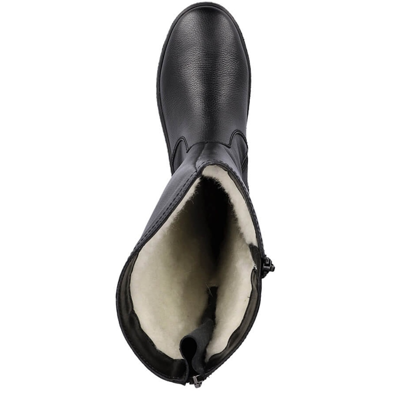 Wasserdichte Schneestiefel aus Leder, isoliert mit Rieker-Schafwolle schwarz 1