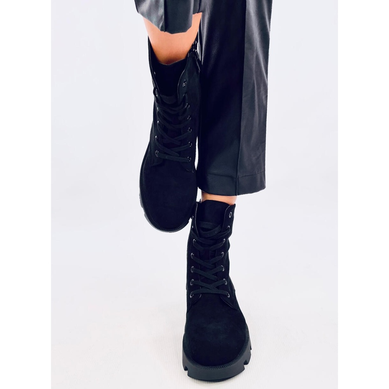 Arbeitsstiefel aus schwarzem Wildleder von Pansy 1