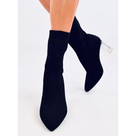 Destani Schwarze Sock-Boots mit transparentem Absatz 1