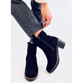 Linzi Schwarze Stiefel mit Gummiabsatz 1