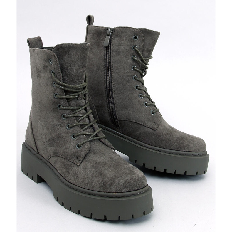 Burse Green Schnür-Plateau-Stiefeletten grün 1