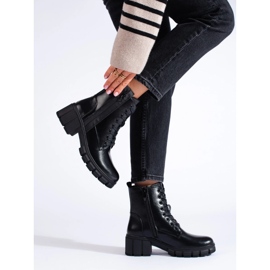 Schnürstiefeletten für Damen schwarz 3