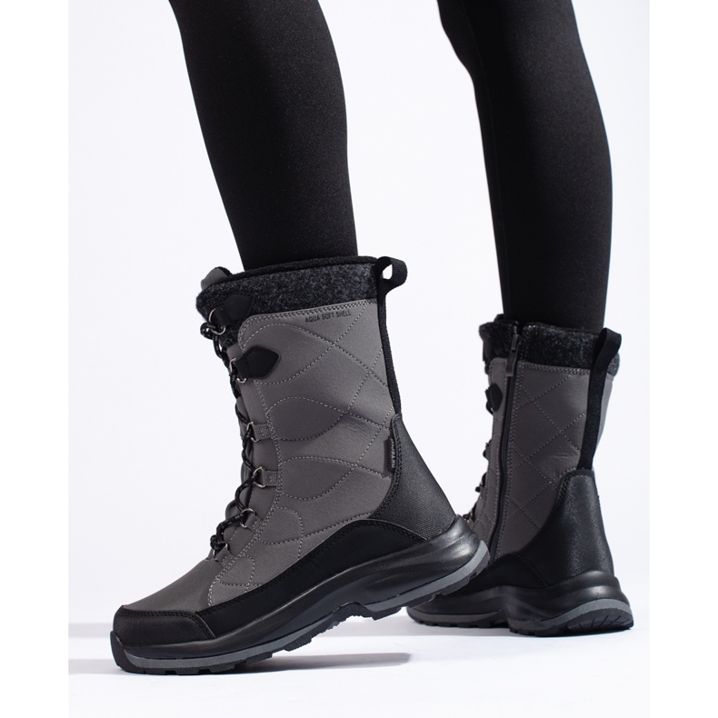 Damen Schnür-Trekkingschuhe DK wasserdicht grau 2