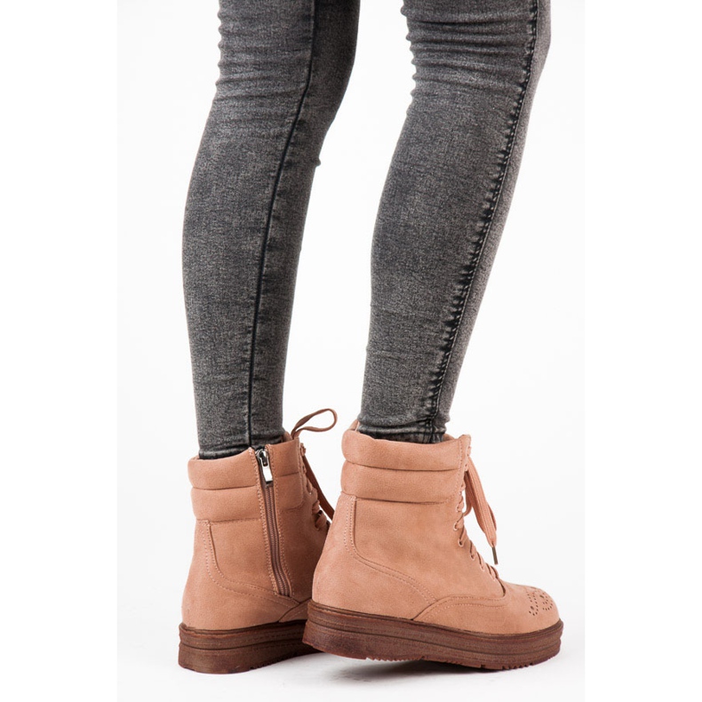 Vices Schnürstiefel auf der Plattform rosa 2