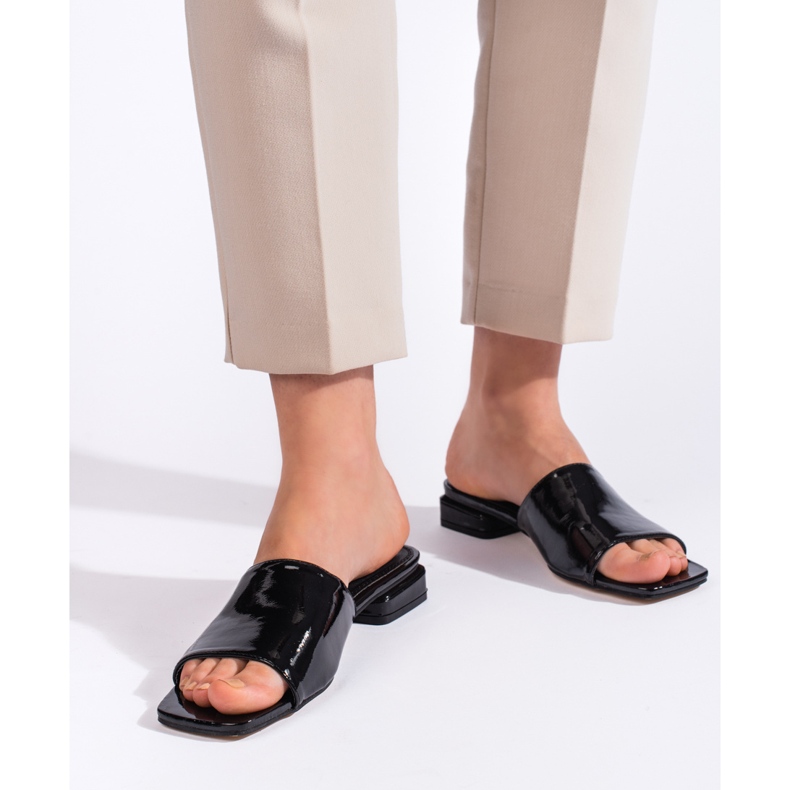 Goodin Klassische schwarze Damen-Pantoletten mit hohen Absätzen 1