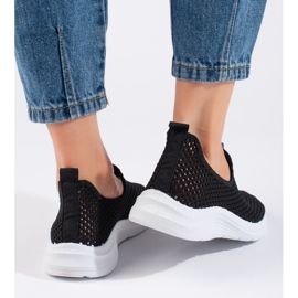 Durchbrochene schwarze Sportschuhe zum Hineinschlüpfen 4