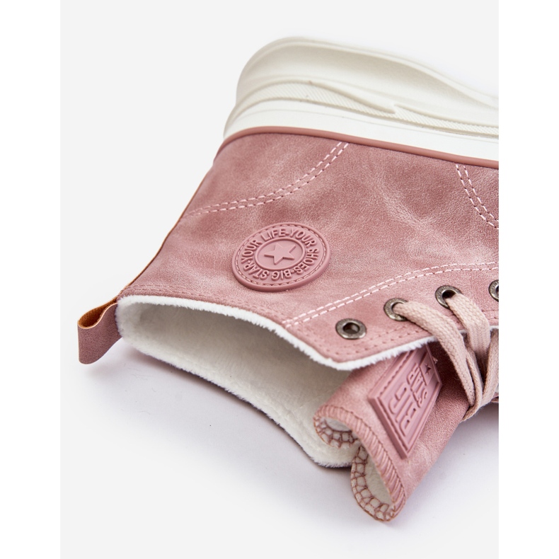 Isolierte Damen-Sneaker auf der Big Star-Plattform OO274071 Pink rosa 1