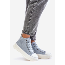 Isolierte Damen-Sneaker auf der Big Star-Plattform OO274072 Blau 1