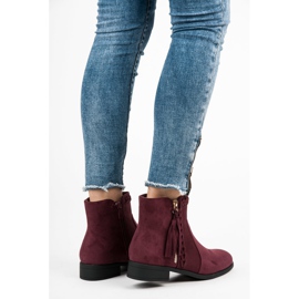 Bello Star Kastanienbraune Stiefel mit Fransen rot 2