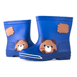 Blaue niedrige Gummistiefel für Kinder 2