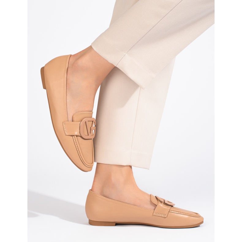 Beigefarbene Shelovet-Slipper für Damen 1