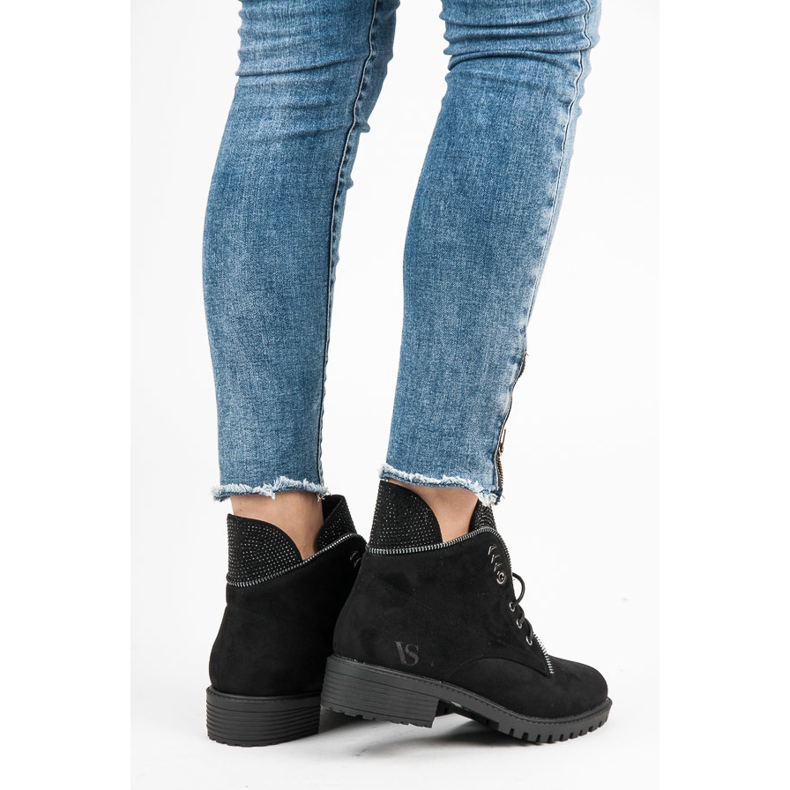 Vices Stylische Schnürboots schwarz 2
