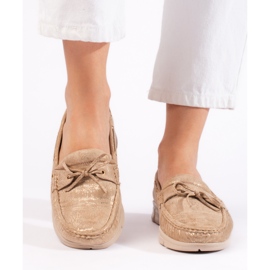 Goodin Bequeme beige Damen-Loafer 4