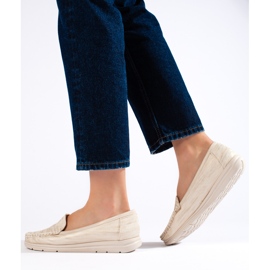 Beige Damen-Loafer 4