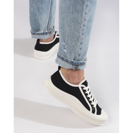 Schwarze Plateau-Sneaker für Damen 4