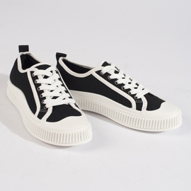 Schwarze Plateau-Sneaker für Damen 1