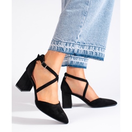 Schwarze Damenpumps aus Wildleder von Sergio Leone 1