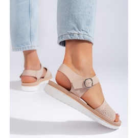 Hellrosa Plateausandalen von Sergio Leone 1