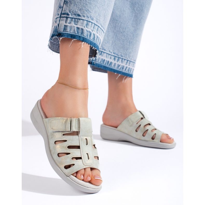 Bequeme graue Damen-Flip-Flops 2