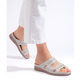 Bequeme graue Damen-Flip-Flops 1