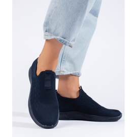 Marineblaue Slip-On-Sportschuhe für Damen 2