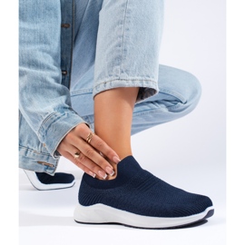 Marineblaue Sportschuhe aus Textil 2