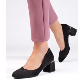 Schwarze Wildleder High Heels 1